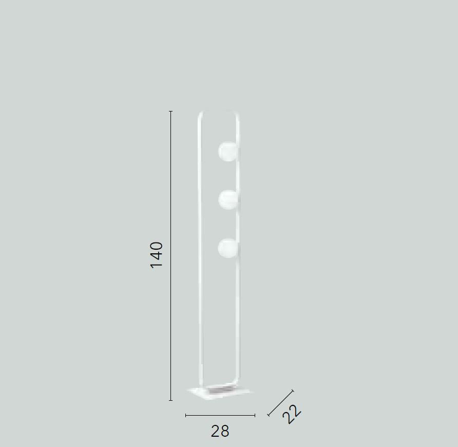 Piantana 3 luci struttura metallo bianco sfere vetro opale 3XG9 non incl. ROXY Piantana 3 luci struttura metallo bianco sfere vetro opale 3XG9 non incl. ROXY